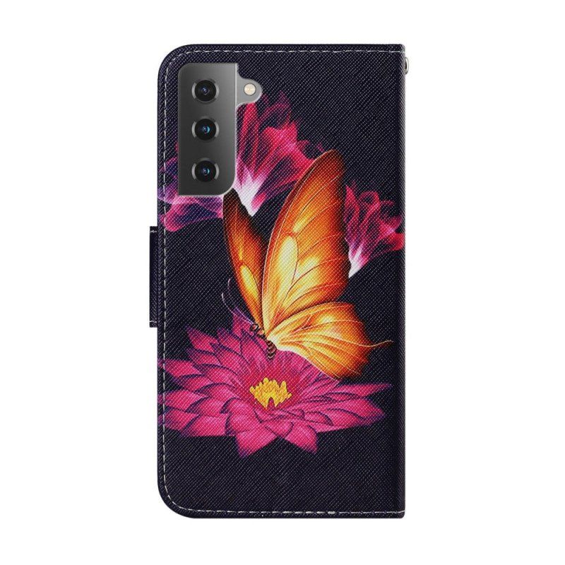 Obudowa Etui Na Telefon do Samsung Galaxy S22 Plus 5G Motyl I Lotos