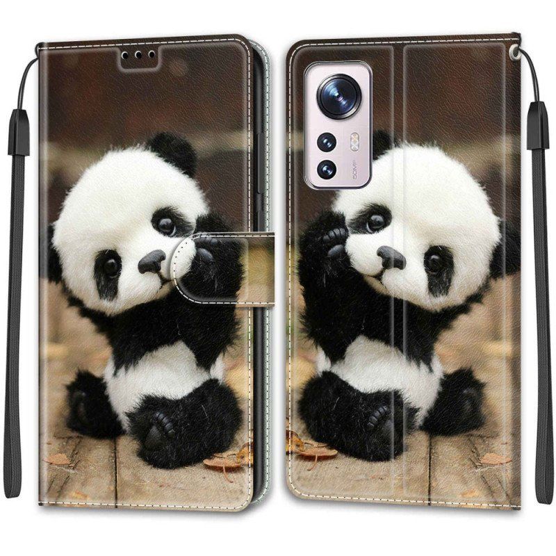 Obudowa Etui Na Telefon do Xiaomi 12 / 12X z Łańcuch Mała Panda Z Paskiem