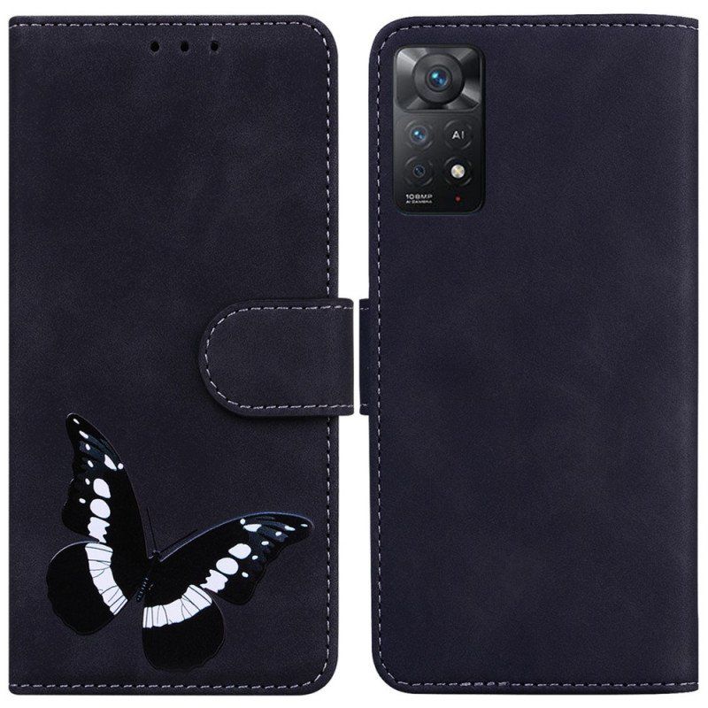 Obudowa Etui Na Telefon do Xiaomi Redmi Note 11 Pro / 11 Pro 5G Motyl Dotykający Skóry