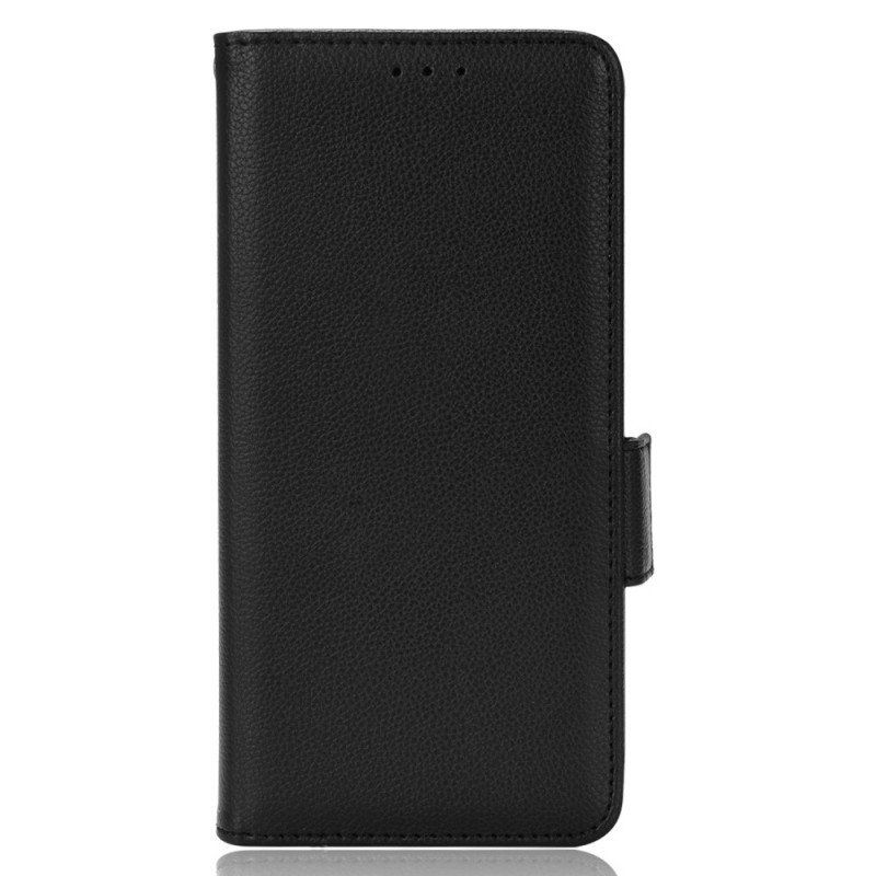 Skórzany Futerał do Oppo Find X3 Pro Etui Folio Flap Double Litchi Nowe Kolory