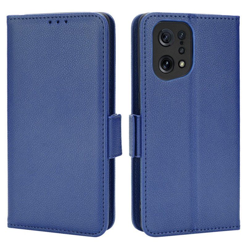 Skórzany Futerał do Oppo Find X5 Etui Folio Flap Double Nowe Kolory