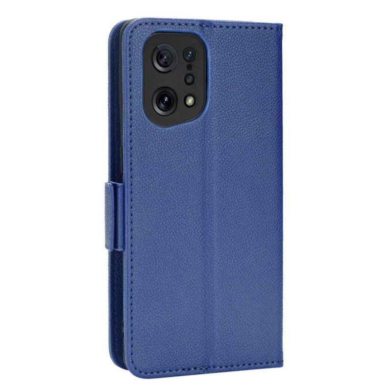 Skórzany Futerał do Oppo Find X5 Etui Folio Flap Double Nowe Kolory