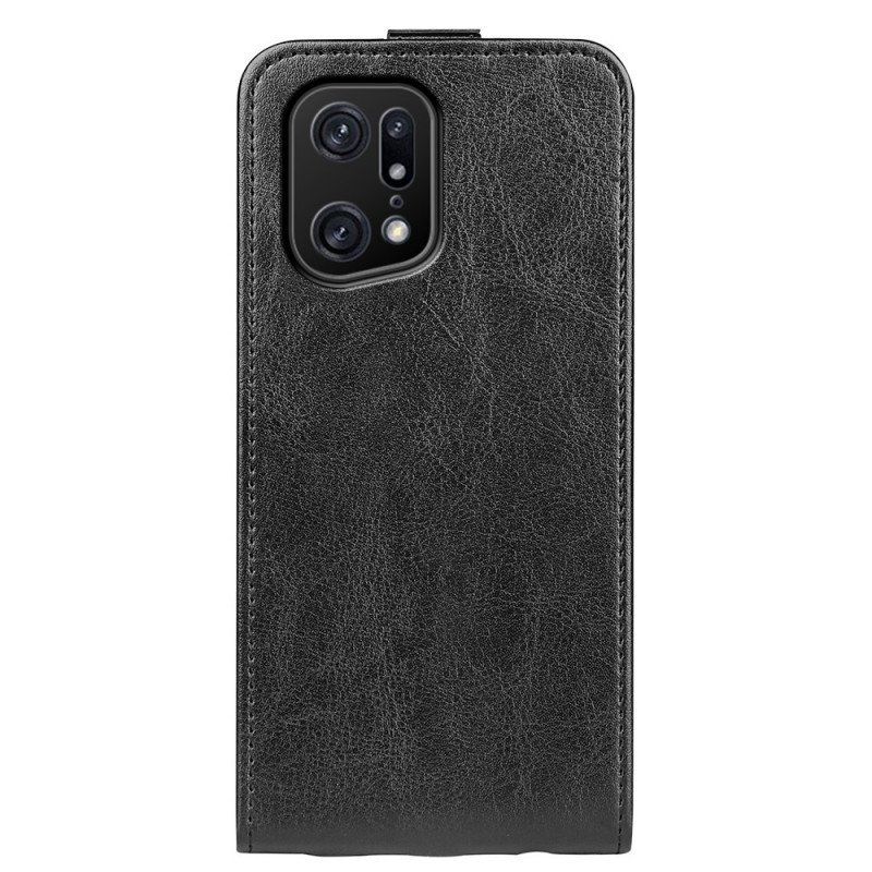 Skórzany Futerał do Oppo Find X5 Pro Etui Folio Pionowa Klapa