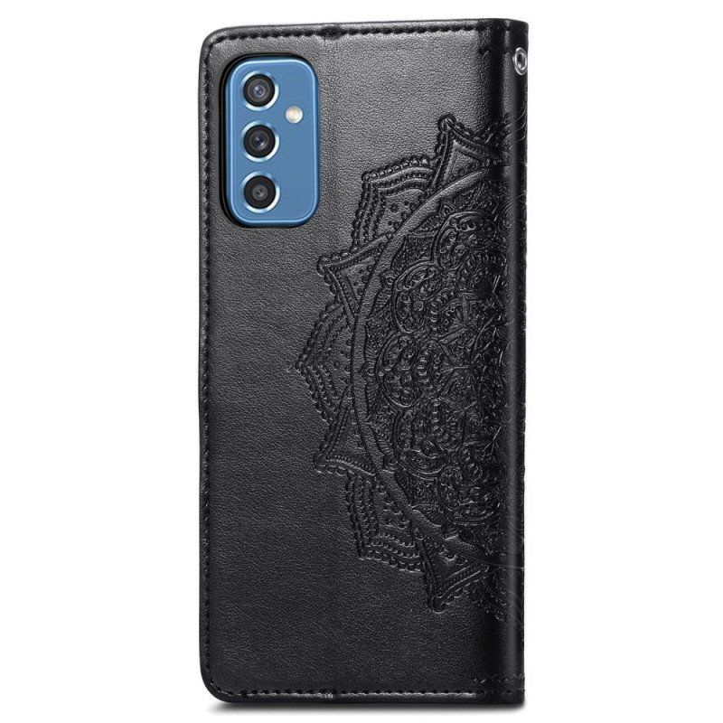 Skórzany Futerał do Samsung Galaxy M52 5G Pleciona Mandala