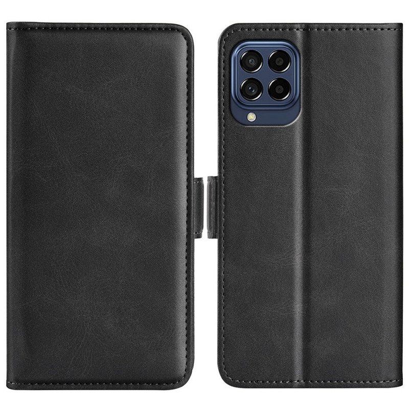 Skórzany Futerał do Samsung Galaxy M53 5G Etui Folio Podwójna Klapa