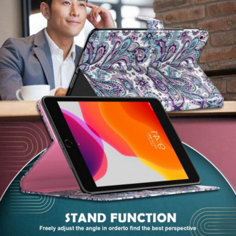 Skórzany Futerał do Samsung Galaxy Tab S8 / Tab S7 Wzór Paisley Ze Sztucznej Skóry