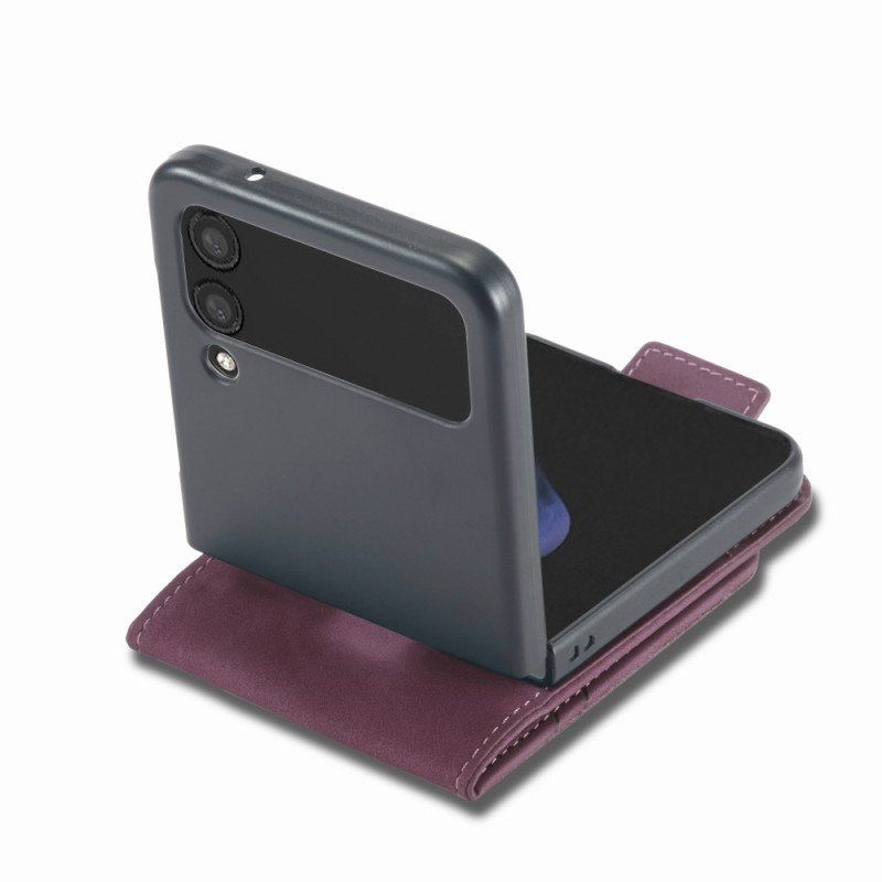 Skórzany Futerał do Samsung Galaxy Z Flip 4 Etui Folio Forwenw Efekt Skóry