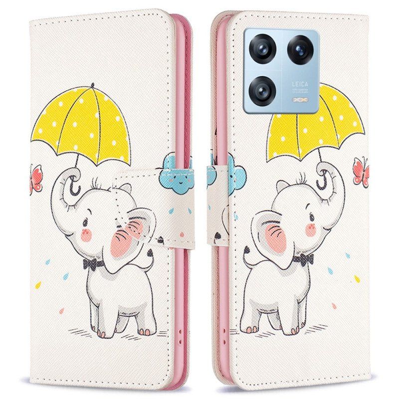 Skórzany Futerał do Xiaomi 13 Pro Parasol Motyla