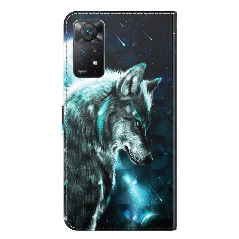 Skórzany Futerał do Xiaomi Redmi Note 11 Pro / 11 Pro 5G Majestatyczny Wilk