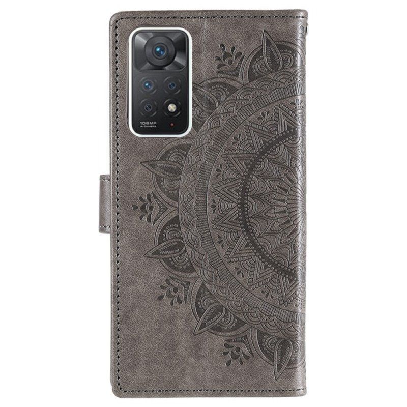 Skórzany Futerał do Xiaomi Redmi Note 11 Pro / 11 Pro 5G Mandala Słońca