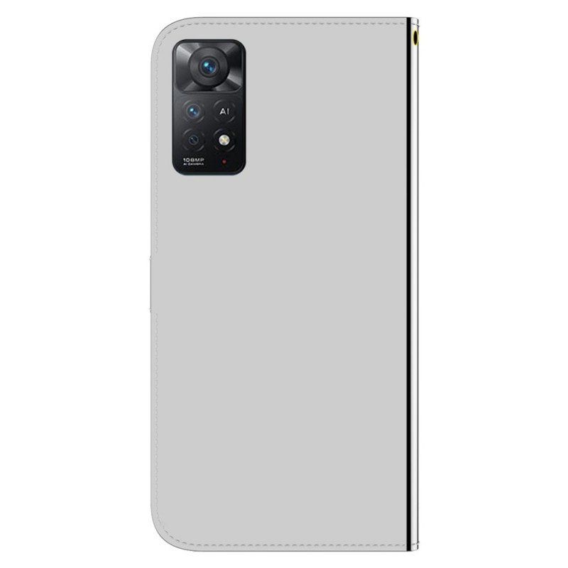 Skórzany Futerał do Xiaomi Redmi Note 11 Pro / 11 Pro 5G Osłona Lusterka Ze Sztucznej Skóry